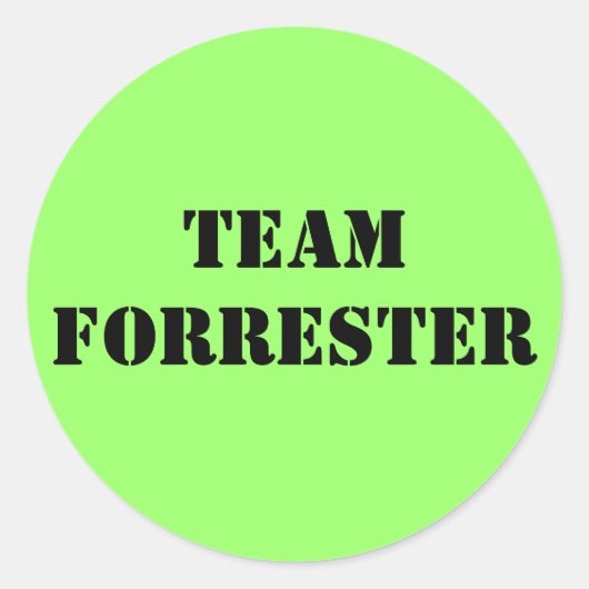 TEAM FORRESTER RONDE STICKER (Voorkant)