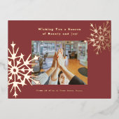 Team Foto Snowflake Folie Accents Vakantie Kaart (Voorkant)