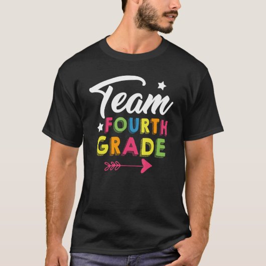 Team Fourth 4th Grade School Boy Girl Classroom Cu T-shirt (Voorkant)