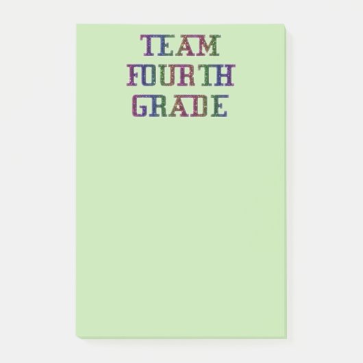 Team Fourth Grade, Novelty School Post-it Notes (Voorkant)