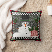 Team Fran Snowman zwart design Kussen (Deken)