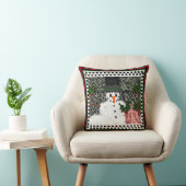 Team Fran Snowman zwart design Kussen (Stoel)