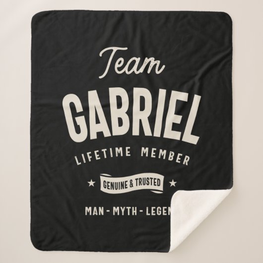 Team Gabriel Lifetime Lid met persoonlijke naam Sherpa Deken (Voorkant)