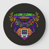Team Gamer, retro game controller decor Grote Klok (Voorkant)