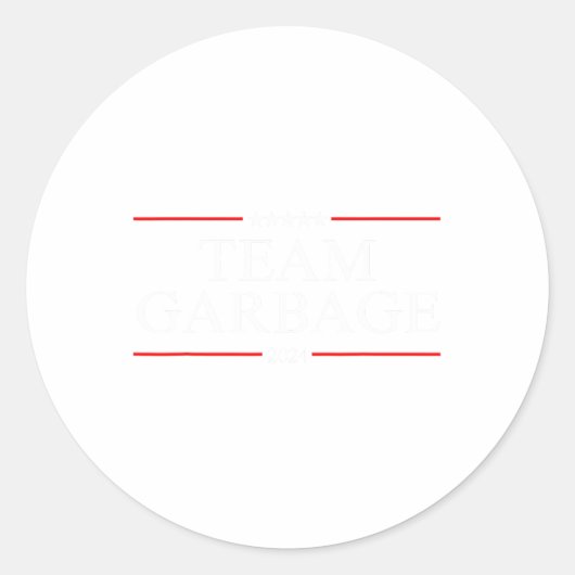 Team Garbage 2024 1 Ronde Sticker (Voorkant)