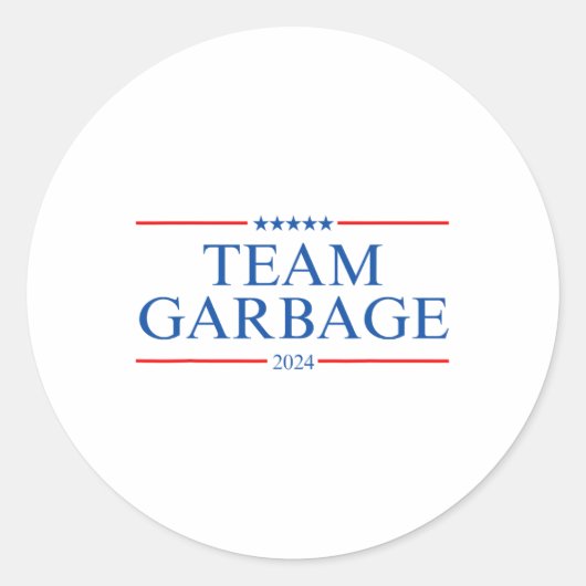 Team Garbage 2024 Ronde Sticker (Voorkant)