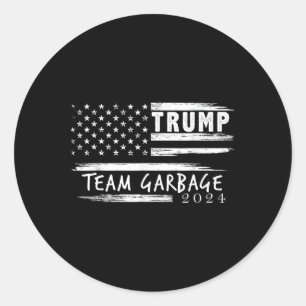 Team Garbage voor Trump 2024 Garbage voor Trump Vo Ronde Sticker