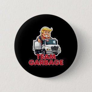 Team Garbyge Donald Trump 2025 Verkiezing Grappig  Ronde Button 5,7 Cm