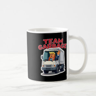 Team Garbyge Funny Trump rijdt in een Garbyge Truc Koffiemok