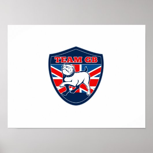 Team GB Engelse bulldog British Sport Team shield Poster (Voorkant)