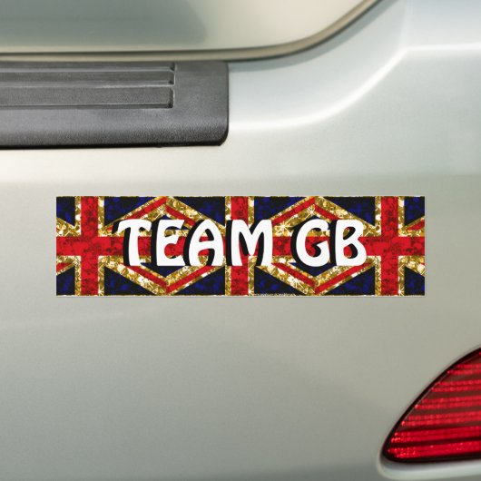 Team GB goudglitz sparkle Britse vlag bumper stick Bumpersticker (Op auto)
