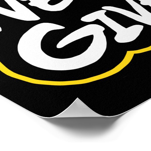 Team geeft nooit op poster (Hoek)