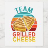 Team gegrilde kaas grappige sandwich liefhebber Gr Wijn Etiket (Enkel label)