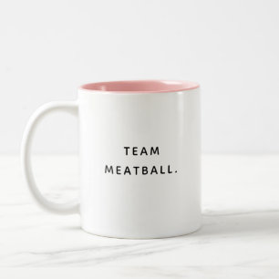 Team gehaktbal, grappig schattig trendy Italiaans Tweekleurige Koffiemok