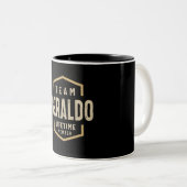 Team Geraldo Lifetime Lid Persoonlijke naam Tweekleurige Koffiemok (Voorkant rechts)