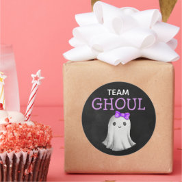 Team Ghoul Halloween geslachtsonthulling Ronde Sticker
