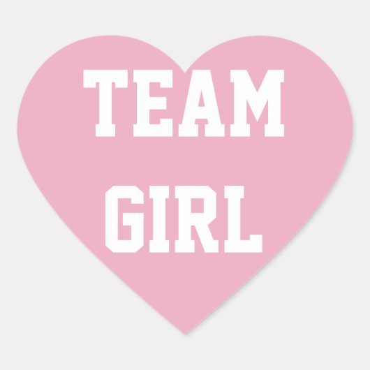 TEAM GIRL Baby onthult Sticker, Baby shower Hart Sticker (Voorkant)