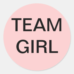Team Girl Baby shower Ronde Sticker