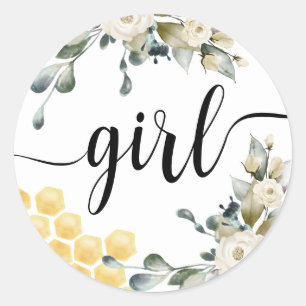 Team Girl Bee thema Geslacht Onthullen Ronde Stick Sticker