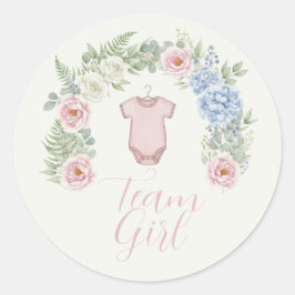 Team Girl Botanical Gender Reveal Sticker
