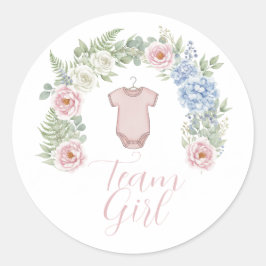 Team Girl Botanical Gender Reveal Sticker