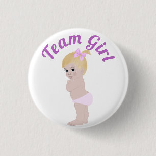 "Team Girl" Cute Baby Gender onthullen 3 cm Ronde  Ronde Button 3,2 Cm