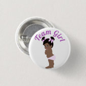 "Team Girl" Cute Baby Gender onthulling Ronde Button 3,2 Cm (Voorkant /achterkant)
