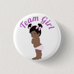 "Team Girl" Cute Baby Gender onthulling Ronde Button 3,2 Cm