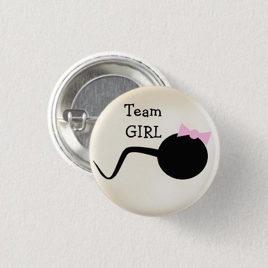 Team Girl Funny Gender Reopenbaart de Button (Voorkant /achterkant)