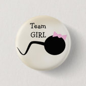 Team Girl Funny Gender Reopenbaart de Button (Voorkant)