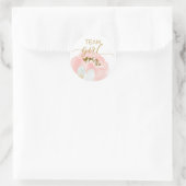 Team Girl gender laat feestjes zien Ronde Sticker (Tas)