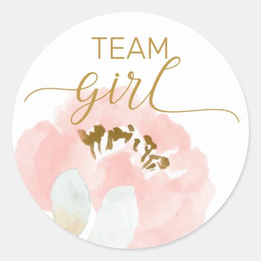 Team Girl gender laat feestjes zien Ronde Sticker (Voorkant)