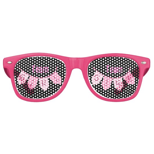 Team Girl, Gender onthullen Adult Retro Sunbril Retro Zonnebril (Voorkant)