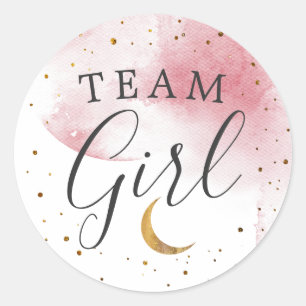 Team Girl Gender onthullen Twinkle Little Star Vot Ronde Sticker