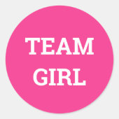 Team Girl Gender onthulling Ronde Sticker (Voorkant)