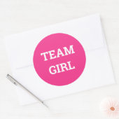 Team Girl Gender onthulling Ronde Sticker (Envelop)