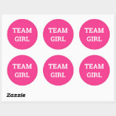 Team Girl Gender onthulling Ronde Sticker (Vel)