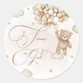 Team Girl Gender onthulling Ronde Sticker (Voorkant)