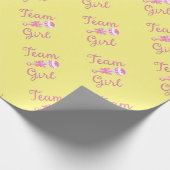 Team Girl Gender Reopenbaart de omloop Cadeaupapier (Hoek)