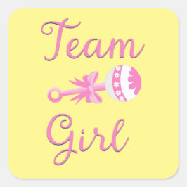 Team Girl Gender Reopenbaart de omloop Vierkante Sticker
