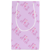 Team Girl Gender Reopenbaart Gift Bag Klein Cadeauzakje (Voorkant)