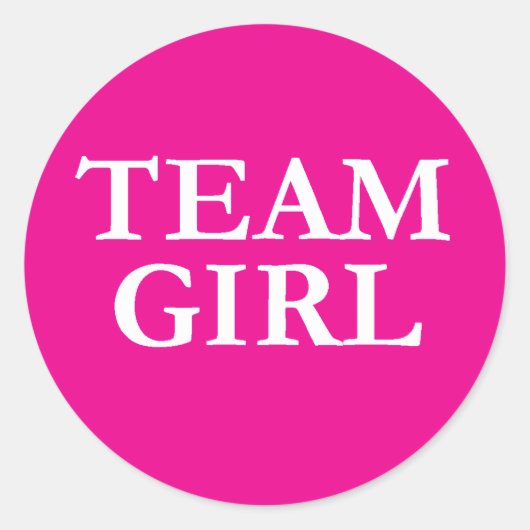 Team Girl - Gender Reopenbaart stickers (Voorkant)