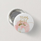 Team Girl gender reveal babyshower Button (Voorkant /achterkant)