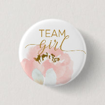 Team Girl gender reveal babyshower Button