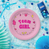 Team Girl Gender Reveal Party Borden Papieren Bordje (Feest)