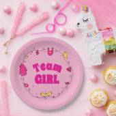 Team Girl Gender Reveal Party Borden Papieren Bordje (Feest)
