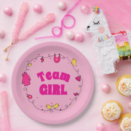 Team Girl Gender Reveal Party Borden Papieren Bordje