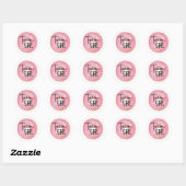 Team Girl Gender Reveal Ronde Sticker (Vel)