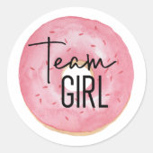 Team Girl Gender Reveal Ronde Sticker (Voorkant)