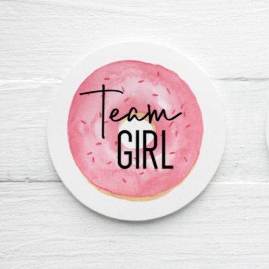 Team Girl Gender Reveal Ronde Sticker